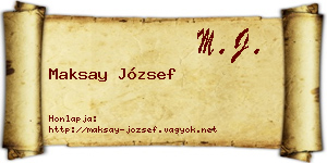 Maksay József névjegykártya