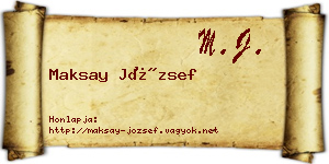 Maksay József névjegykártya