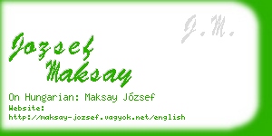 jozsef maksay business card